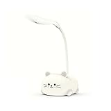 GWN Tischlampe Cartoon Nettes Haustier Katze Nachtlicht USB Wiederaufladbare Led Tischleuchte Weiß 8,5 * 6,5 * 26cm