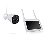 Smartwares CMS-30100 Funk-Überwachungskamera-Set mit tragbarem Monitor und Aufzeichnung, 1080p HD | Kostenlose App | Nachtsicht | erweiterbar