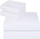 ComfyWell Einzelbettlaken, tiefes Spannbetttuch, 35 cm, weich, gebürstetes Mikrofasergewebe, einlauf- und lichtbeständig, für Einzelbett, 90 x 190 cm, Weiß