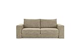 LOOKS BY WOLFGANG JOOP Looks V-1 Designer Sofa mit Hockern, 2 Sitzer Couch, Funktionssofa, beige-braun, Sitzbreite 180 cm