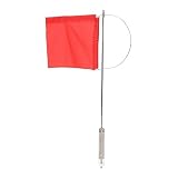 Headerbs Windanzeiger Marine-Mastflagge, Windanzeiger-Flagge, Monotypes Marine-Mastflagge, Windanzeiger, Edelstahl, Rote Bootsflagge für Segelboot-Yacht (140 x 120 mm / 5,51 x 4,72 Zoll)