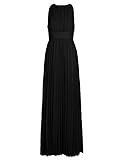 APART, Elegantes Abendkleid aus plissiertem Chiffon, mit breitem Taillenband, schwarz, 36