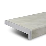 TJ Fensterbank Innen Kunststoff Marmoroptik / 30 x 120 cm Fensterbank inkl. Seitenabschluss/PVC Fensterbank nach Maß/Fensterbank Innen kratzfest und feuchtigkeitsundurchlässig