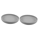 FRCOLOR 2st Teller Für Ältere Menschen Speiseteller Für Senioren Tablett Nicht Saugplatten Für Babys Babyschale Mit Deckel Selbsternährendes Geschirr Snackbecher Smoothie Kieselgel Grey