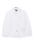 Tommy Hilfiger Jungen Stretch Pique Shirt L/S Hemd, White, 14