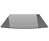 Segmentbogen 100x120cm Glas schwarz (mit Silikondichtung) - Funkenschutzplatte Kaminbodenplatte Glasplatte Unterlage Kamin