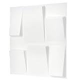 3D Wandpaneele mit Klebstoff inklusive - 16 Blätter für 4 qm | Wand Panel Design in Weiß Farbe - 3D Paneele Größe 50cm x 50cm - Ideal als Wandpaneele 3D für Innenräume