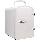 SXxingkong 4L / 6 CAN-tragbarer Kühlschrank, Mini-Kühlschrank, kühlerer und wärmerer Kleiner Efrigerator, for Hautpflege, Getränke, Zuhause und Ravel, weiß