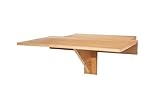 Spetebo Holz Wandtisch klappbar - 60 x 40 cm - Klapptisch platzsparend zur Wandmontage - Küchentisch Esstisch Bistrotisch Buffettisch Hängetisch Computertisch schwebend schw