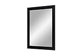 FRAMO Trend 35 - Wandspiegel 60x80 cm mit Rahmen (Schwarz matt), Spiegel nach Maß mit 35 mm breiter MDF-Holzleiste - Maßgefertigter Spiegelrahmen inkl. Spiegel und Stabiler Rückwand mit Aufhängern