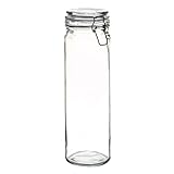 Argon Tableware Glas Spaghetti Glas mit Airtight Clip Deckel - 2 Liter - White Seal