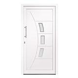 HORI® Haustür Eingangstür Kunststoff Komplettset Hauseingangstür I Farbe: Weiß I DIN links I Modell: Wing I 2100 x 1000 cm