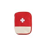 NaiCasy Tragbare Reise Erste-Hilfe-Kit Mini Medical Bag Drug Pack Aufbewahrungstasche leer für Reisen,Zuhause,Büro,Auto,Camping,Arbeitsplatz (rot)
