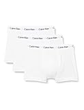 Calvin Klein Herren 3er Pack Boxershorts Low Rise Trunks Baumwolle mit Stretch, Weiß (White), S