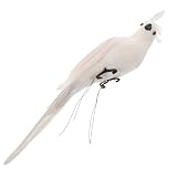 MAGICLULU Simulierte Papageienverzierung Künstliche Papageien-Requisite Zum Basteln Gefälschte Schulterpapagei-Requisite Realistischer Vogel Tierstatuen Im Freien Mini-vogelfigur Schaum Weiß