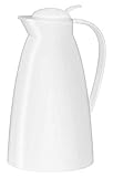 alfi Eco, Thermoskanne Kunststoff weiß 1l, mit alfiDur Glaseinsatz, 0825.010.100, Isolierkanne hält 12 Stunden heiß, ideal als Kaffeekanne oder Teekanne, Kanne für 8 Tassen