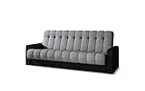 Sofa mit Schlaffunktion und Bettkasten, Couch für Wohnzimmer, Schlafsofa Federkern Sofagarnitur Polstersofa Wohnlandschaft mit Bettfunktion - MATIZ (Sawana21+Soft11)