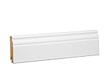 KGM Hamburger Sockelleiste Altberliner Profil – Weiß folierte MDF Fußbodenleiste – Maße: 2400 x 19 x 70 mm – 1 Stück