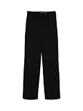 VERO MODA Legere Stoffhose Elegante Damen Stretch Culotte Gerade Business Pants, Farben:Schwarz-2, Größe:M / 32L, Z-Länge:L32