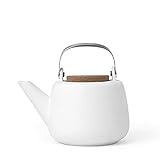 Teekanne Porzellan Abnehmbare Sieb Weiß : tropffrei, mit edlen Griff, für Lose Tee, 1.3L