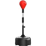 Boxing Speed Ball, Reflex Ball Cobra Bag Mit Ständer, Höhenverstellbarer Freistehender Speed Trainer Mit Solidem Punchingball (Color : Red, S : 140~185cm)