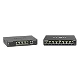 NETGEAR GS305EPP PoE Switch 4 Port Gigabit Ethernet LAN Switch PoE+ 120W Plus (5 Ports Plug-and-Play) & GS308E Managed Switch 8 Port Gigabit Ethernet LAN Switch Plus (Netzwerk Switch Managed)
