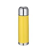 Cilio COLORE Thermoskanne mit Becher, 750ml, gelb, rostfreier Edelstahl, auslaufsicher, Doppelwandsystem, Isolierflasche für unterwegs, Baby Thermosflasche