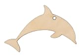 Delphin Silhouette aus Holz Größe wählbar Deko Anhänger Delfine Tiere Formen zum Bemalen Meer, 36 x 30,1 x 0,3 cm (B x H x T)