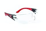 Riley Stream Red Sportstyle Schutzbrille für Arbeit, Laufen, Radfahren, Schutzbrille Sport Schutzbrille (klare Linse)