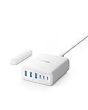 Anker USB-C Ladegerät, 6 Port Ladestation mit 112W Ausgang Leistung, Für iPhone 16/16 Plus/16 Pro/16 Pro Max/15/14/13/12 Series, MacBook Air, Pixel, Galaxy, iPad, und mehr (Ohne Ladekabel)