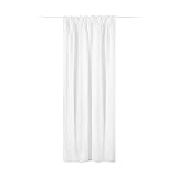 JEMIDI 2x Vorhang blickdicht 140x250cm - 2er Set Gardine mit Kräuselband Universalband - 100% Polyester Schal lang für Wohnzimmer Schlafzimmer - weiß