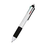 WEDO 2564400 256226 Vierfarb-Kugelschreiber (mit Schiebemechanik und vier auswechselbaren DIN Kurz-Minen im Etui) chrom/schwarz/rot/blau/grün, nur Stift