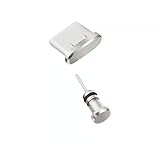 Supercase24 Aluminium Staubschutz Stöpsel Kappen Set für Sony Xperia Z3 Compact Handy für USB und Kopfhöreranschluss in Silber