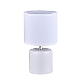 Schreibtischlampe für Wohnzimmer Schlafzimmer Moderne weiße Tischlampen Keramik Nachttischlampen mit Gewebe Lampenschirm Concis-Nachttischlampen for Home Office Cafe-Lampenlampe, 10,2'H Nachttischlam