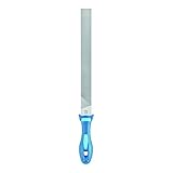 PFERD Werkstattfeile Flachstumpf, 300mm, rechteckige Feile, Kreuzhieb H3 auf drei Seiten, inkl. Ergonomie-Feilenheft, 11210308 – für die Feinbearbeitung und zum Schlichten geeig
