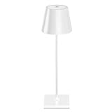 SIGOR Nuindie - Dimmbare LED Akku-Tischlampe Indoor & Outdoor, aufladbar mit Easy-Connect, 24h Leuchtdauer, weiss