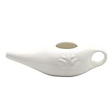 ABCDJHH Porzellan Keramik Neti Pot für die Nasenreinigung | Neti Pot mit 10 Beuteln Neti Salt + Gebrauchsanweisung | Natürliche Behandlung von Nasennebenhöhlen, Infektionen und Stauungen