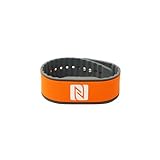 NFC Armband Silikon, individuell programmierbar, wasserfest, flexibel, verstellbar, NTAG 216, 924 Byte, 260 x 27 x 5 mm, Orange