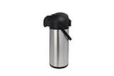 METRO Professional Airpot Pumpkanne Isolierkanne Getränkespender Geeignet für den gewerblichen Einsatz Edelstahl Kaffeekanne, Edelstahl/Kunststoff, Silber/Schwarz, 3 Liter