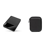 Toshiba Canvio Ready 1TB Black 2.5' - Festplatte - 2,5' & Amazon Basics Festplattentasche, schwarz