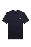 Fred Perry Taped Ringer T-Shirt Carbon Blue, blau, L