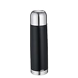 Cilio COLORE Thermoskanne mit Becher, 750ml, schwarz, rostfreier Edelstahl, Doppelwandsystem, auslaufsicher, Isolierflasche für unterwegs, Baby Thermosflasche