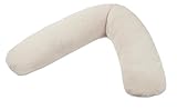 Theraline Stillkissen & Schwangerschaftskissen Dodo Pillow Premium - 180cm inkl. Bezug aus Musselin (100% Baumwolle) - Leise und feine Perlen, schadstoffgeprüft, maschinenwaschbar - Sandbeig