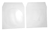 Papier CD Hüllen zum Einkleben, CD Papierhüllen 90g Weiß mit Folienfenster, Lasche Selbstklebend und Rückseitige Klebepunkt, in Deutschland Hergestellt (200 Stück)