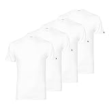PUMA Herren Basic Shirts C-Neck T-Shirts 100000889 4er Pack, Farbe:Weiß, Menge:4er Pack (2X 2er), Größe:L, Artikel:C-Neck -002 White
