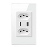 Xbsduih Brasilianische WiFi-Smart-Wandsteckdose mit Typ-C-USB-Anschluss, Individueller Steuerung, Tuya-Smart-Steckdose, Funktioniert für Alexa, Einfach zu Bedienen ()