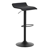 WOLTU Barhocker 1er Set Barstuhl Tresenhocker Bistrohocker Designer Hocker, höhenverstellbar drehbar, Kunstleder Stahl,Schw
