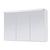 Stella Trading TWO Spiegelschrank Bad mit LED-Beleuchtung in Weiß - Badezimmerspiegel Schrank mit viel Stauraum - 100 x 68 x 22,5 cm (B/H/T)