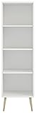 Steens Soft Line, Wandregal, 49 x 166 x 33 cm (B/H/T), MDF Holz, Weiß, Bücher & Aktenregal mit 3 höhenverstellbaren Einlegeböden