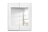 Rauch Möbel Crato Schrank Schwebetürenschrank 2-türig in Weiß mit Spiegel inkl. Zubehörpaket Premium 2 Kleiderstangen, 6 Einlegeböden, 1 Hakenleiste, 1 Türdämpfer-Set, BxHxT 175x210x59 cm
